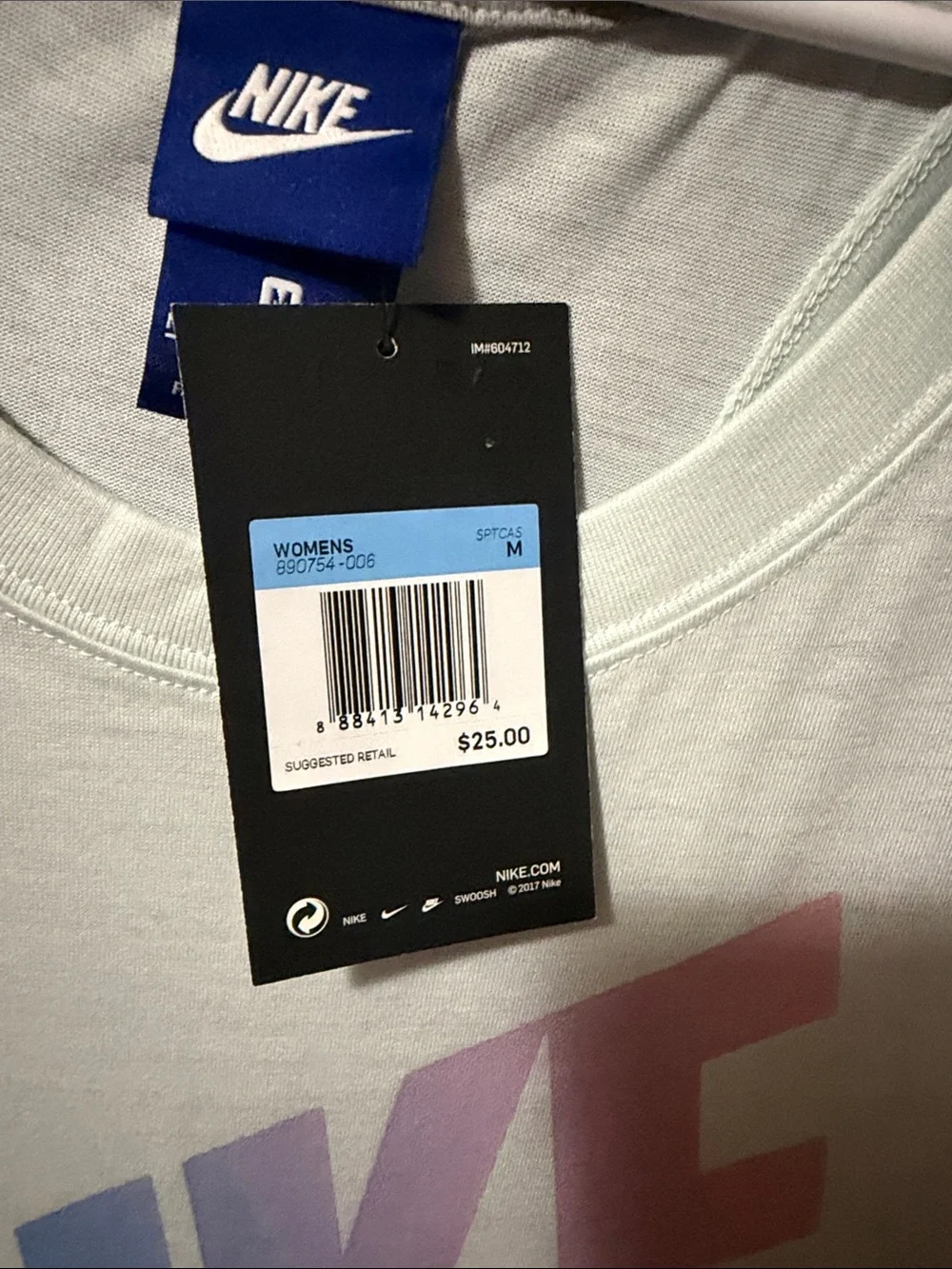 Nike Mint Tank with Blue-to-Pink Gradient Swoosh